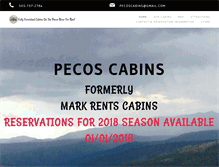 Tablet Screenshot of pecoscabins.com